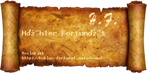 Hübler Fortunát névjegykártya